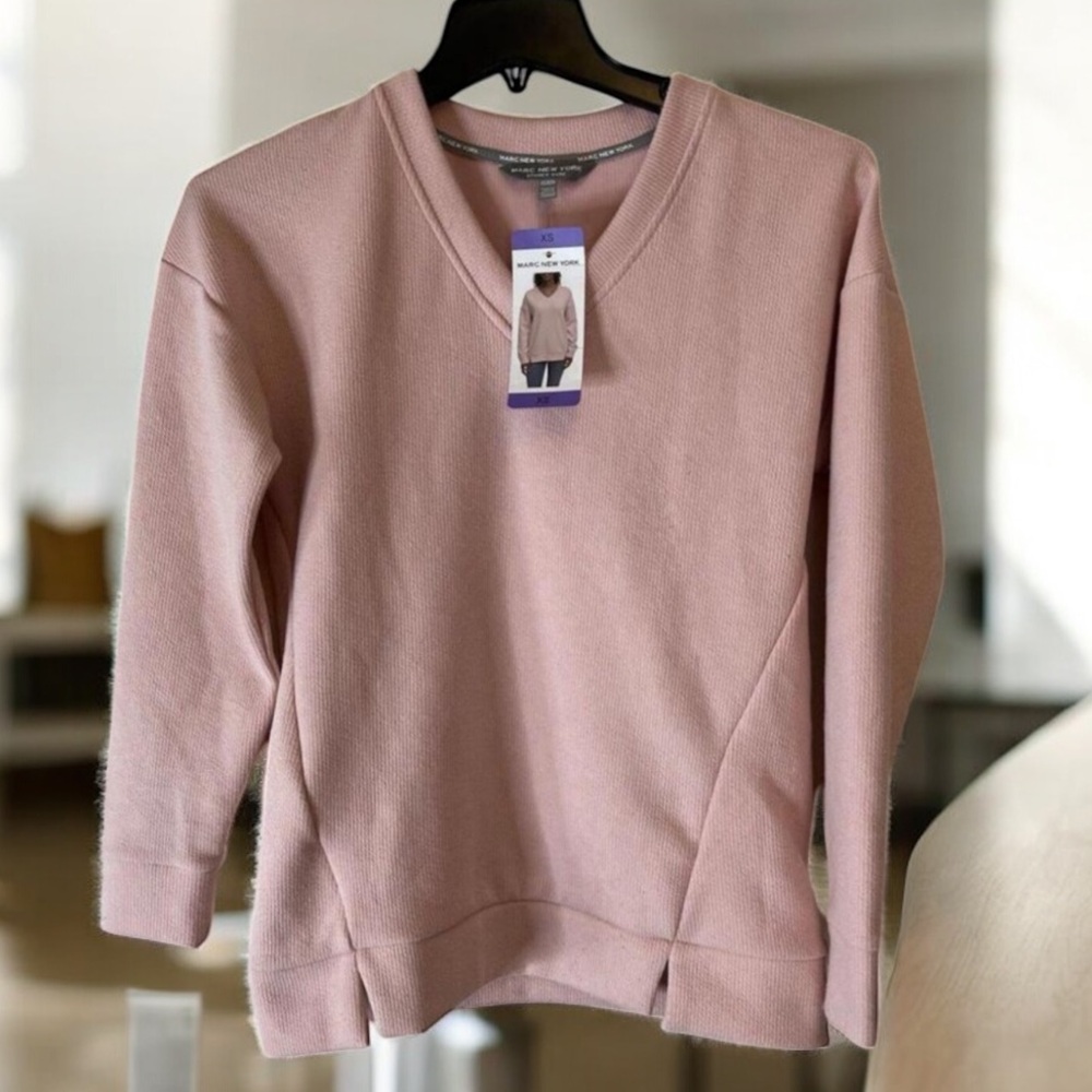 Marc New York Oversized Sweatshirt Pink Cozy Long Sleeve Women’s XS‎ NWT